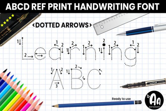 ABCD Ref Dotted Arrows: A Font for Learning and Design